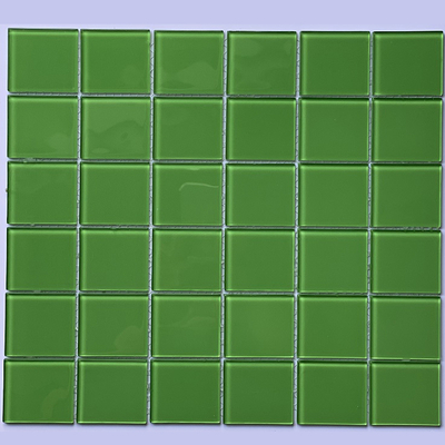 Gạch mosaic thủy tinh nhập khẩu, Thủy tinh xanh lá, KT viên 48x48mm, KT vỉ 300x300mm,  MH 4830 (1 thùng 22 vĩ = 2m2)